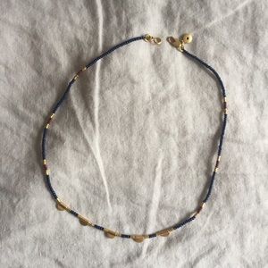 COPY - Madewell beaded necklace in navy, gold and maroon